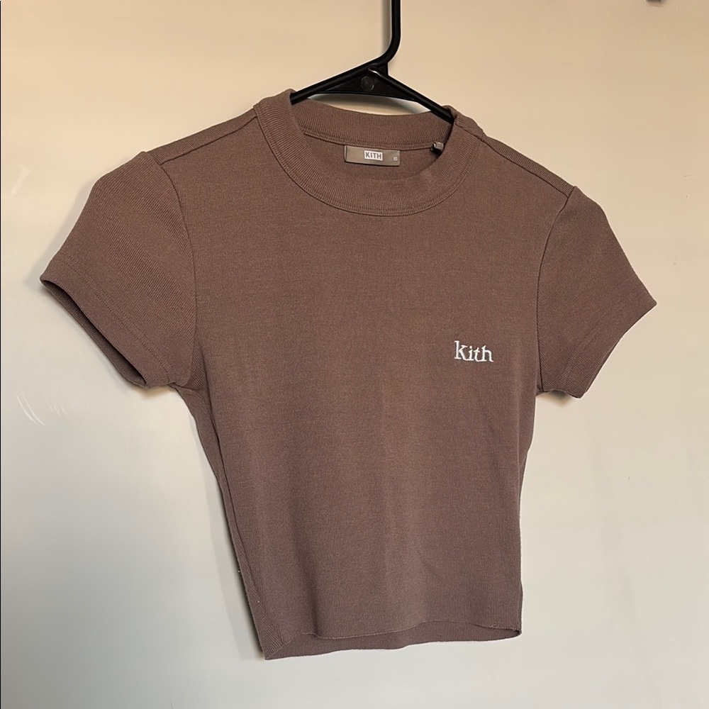 Kith Brown Fitted Crop T-Shirt Short Sleeve